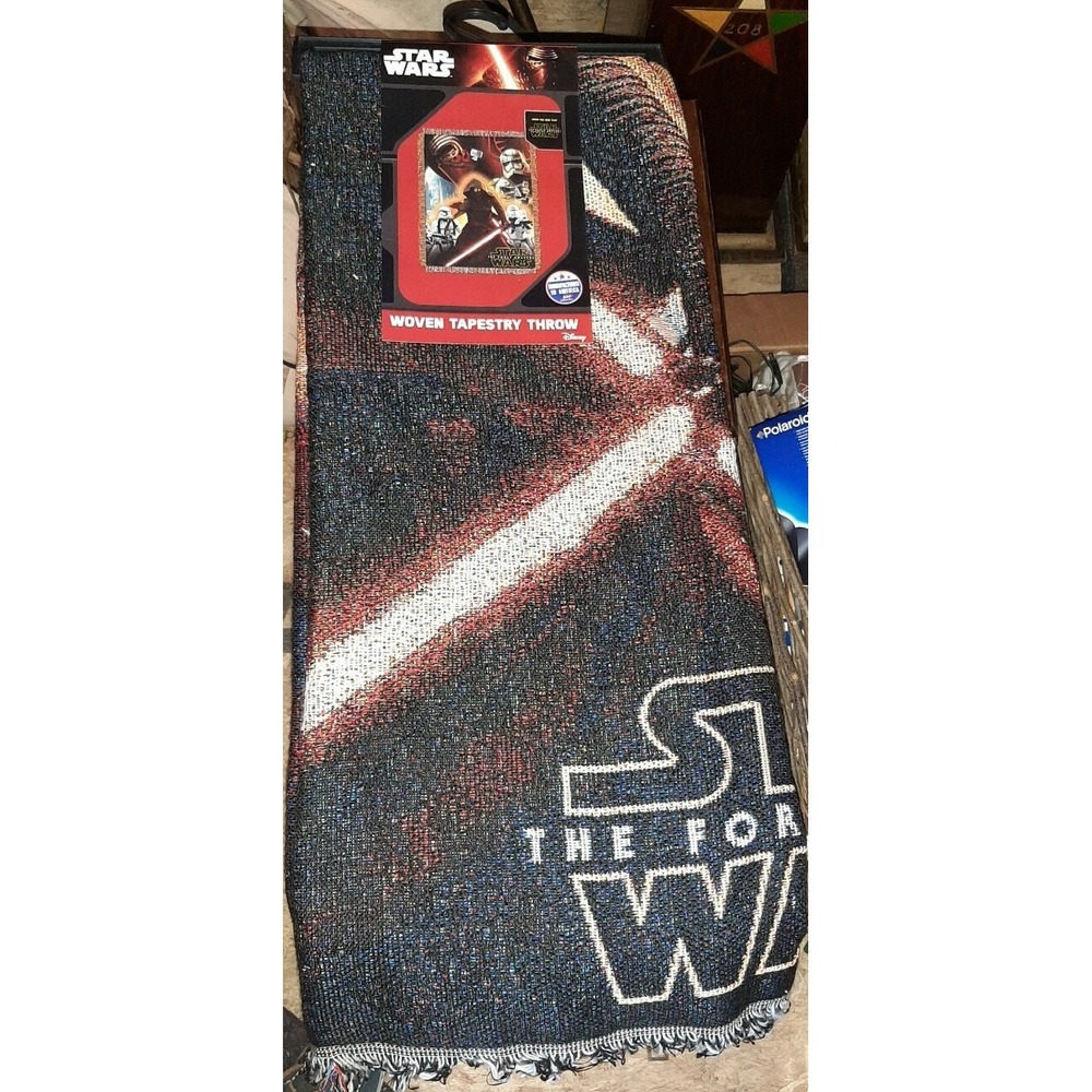 Disney Star Wars The Force Awakens Holiday Woven Tapestry Blanket Throw 40x60"